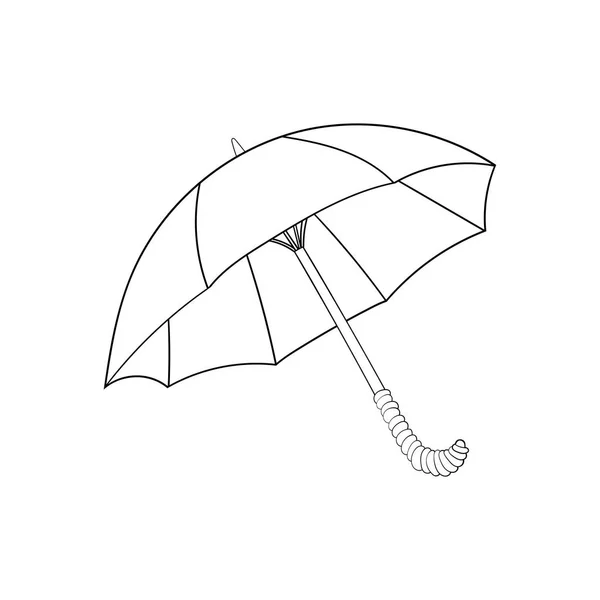 Parapluie illustration isolée sur fond blanc en style dessin animé. Livre à colorier . — Image vectorielle