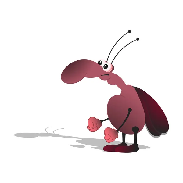 Cucaracha sobre fondo blanco con ilustración vectorial de sombras — Archivo Imágenes Vectoriales