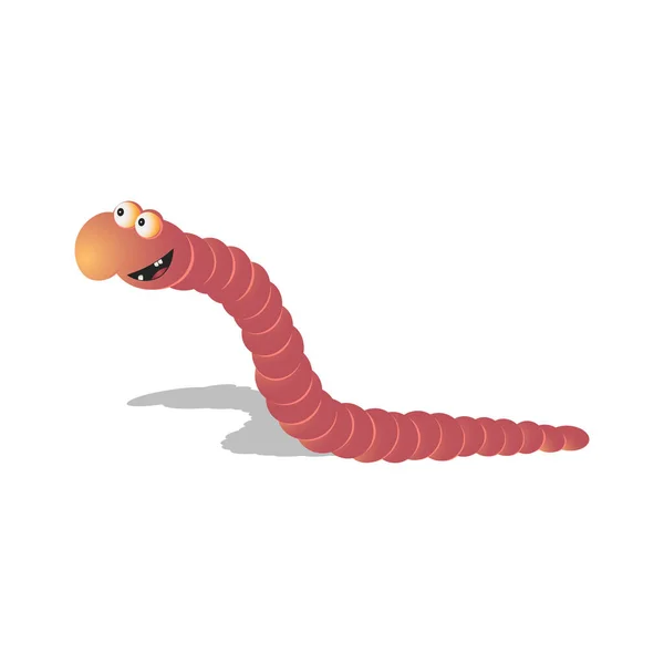 Küçük karikatür mıknatıs gözlü solucan. Vektör çizimi. Beyaz arkaplanda izole et.