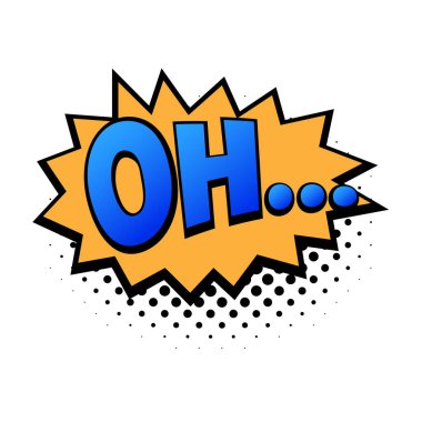 Çizgi roman harfi vay canına. Duygusal metinli komik konuşma balonu. Beyaz arka planda izole edilmiş retro pop sanat tarzında parlak dinamik karikatür çizimi. Çizgi roman metin ses efektleri.