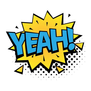 Çizgi roman harfi vay canına. Duygusal metni olan komik bir konuşma balonu. Beyaz arka planda izole edilmiş retro pop sanat tarzında parlak dinamik karikatür çizimi. Çizgi roman metin ses efektleri.