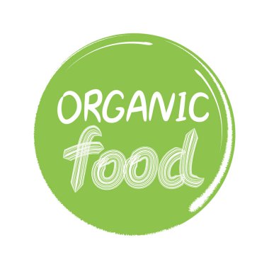 Amblem, paketler, doğal ürünler ve sağlıklı besin stokları için imza. Vegan, çiğ, sağlıklı gıda rozetleri, kafe, restoran, ürün ambalajları vs. Yuvarlak Çerçeveli Sağlıklı Yemek Harfleri.