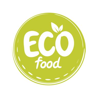 Amblem, paketler, doğal ürünler ve sağlıklı besin stokları için imza. Vegan, çiğ, sağlıklı gıda rozetleri, kafe, restoran, ürün ambalajları vs. Yuvarlak çerçeveli sağlıklı gıda mektupları. Vektör