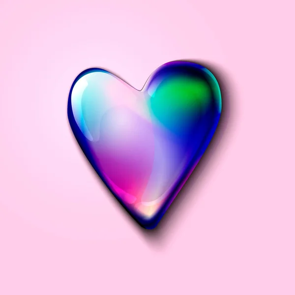 Realistisk Holografisk Hjärta För Reklam Och Webb Holografisk Volymetriska Hjärta — Stock vektor