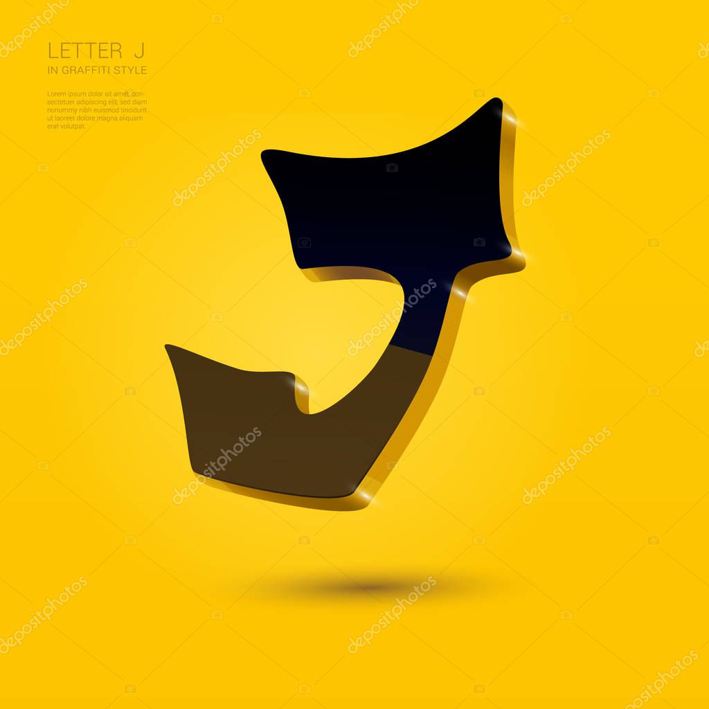 Hip Hop Graffiti Font Vector 3d Black Metal Full English Alphabet Realistic 3d Alphabet In Graffiti Style 3d Graffii Letters 3d Graffii Letter J Premium Vector In Adobe Illustrator Ai Ai