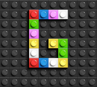 Renkli harfler G üzerinde siyah lego lego tuğla binadan alfabe arka plan tuğla. Lego arka plan. 3D harfler