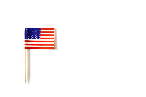 Usa Flag White Background Copyspace — Stock Photo, Image