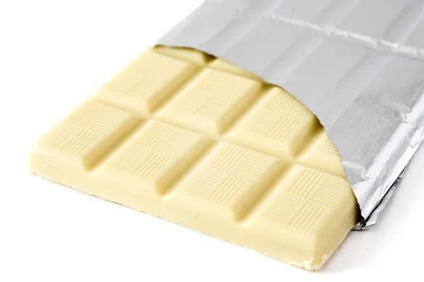 Beyaz Arkaplanda Izole Edilmiş Beyaz Çikolata — Stok fotoğraf