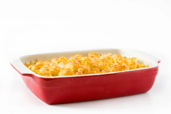 Typisch Amerikaans Macaroni Kaas Geïsoleerd Witte Achtergrond — Stockfoto