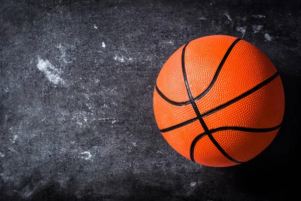 Basketball Black Slate Background Top View Copyspace — Stock Photo, Image