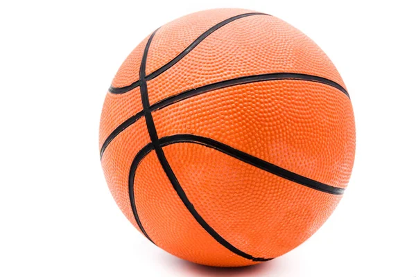 Basket Ball Isolé Sur Fond Blanc Gros Plan — Photo