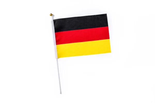 Deutsche Fahne Isoliert Auf Weißem Hintergrund — Stockfoto