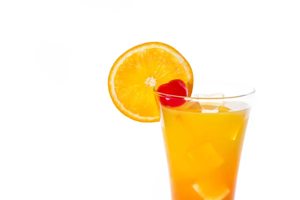 Tequila Sunrise Cocktail Isolerad Vit Bakgrund Copyspace — Stockfoto