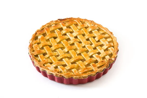 Homemade Apple Pie Isolated White Background — Stock Photo, Image