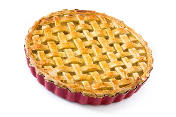 Homemade Apple Pie Isolated White Background — Stock Photo, Image
