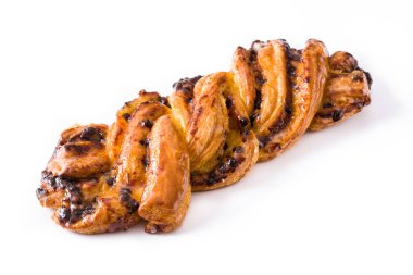 Ev yapımı örgü çikolata beyaz arka plan üzerinde izole