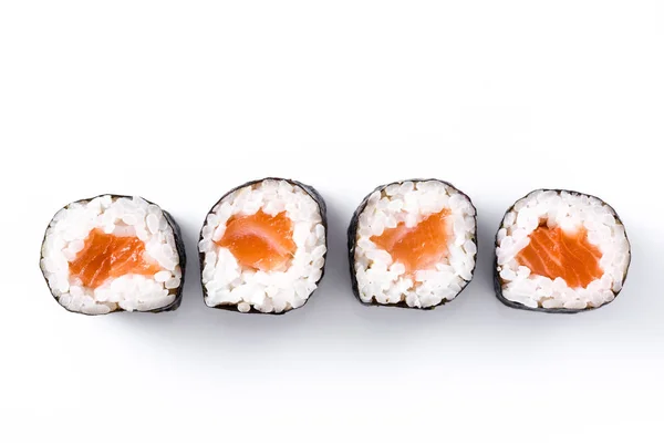 Sushi Isolated White Background Top View — Stock Photo, Image