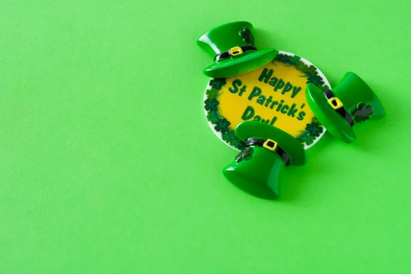 Patrick Day Symbole Zielonym Tle Tło — Zdjęcie stockowe