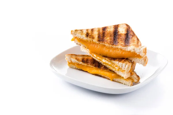 Gegrilltes Käsesandwich Isoliert Auf Weißem Hintergrund Kopierraum — Stockfoto
