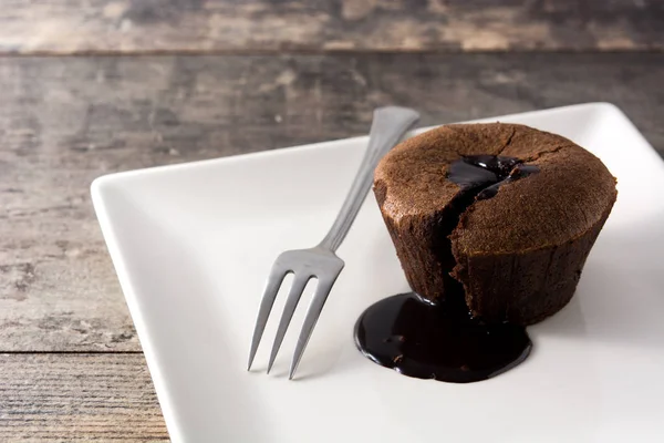 Кулінарний Шоколадний Торт Дерев Яному Столі Копіспазмі — стокове фото
