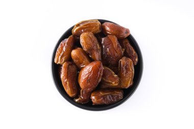 Beyaz arka planda izole siyah kase tarihleri. Üst görünüm