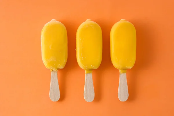 Orange Popsicles Mönster Orange Bakgrund Topp — Stockfoto