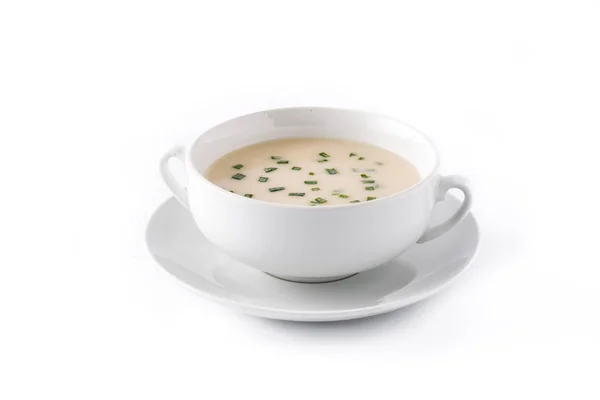 Traditionelle Französische Vichyssoise Suppe Isoliert Auf Weißem Hintergrund — Stockfoto