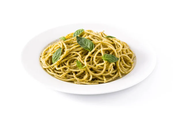 Pâtes spaghetti à la sauce pesto — Photo