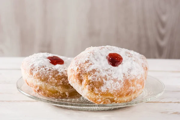 Hanukkah Sufganiyot Donuts Judíos Tradicionales Para Hanukkah —  Fotos de Stock