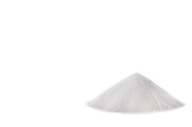 Baking soda isolated on white background. Copy space clipart