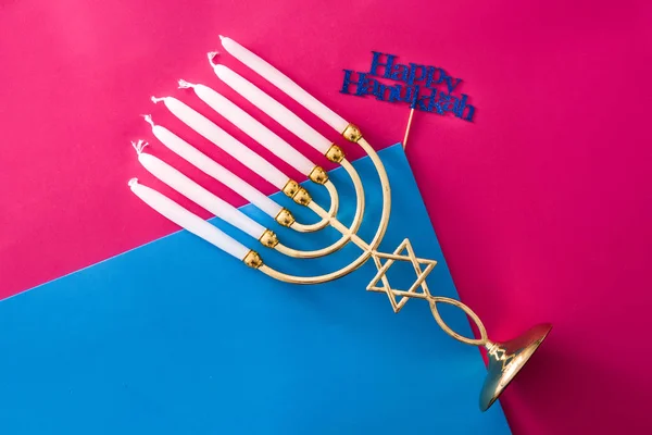 Hanukkah menorah ebraico — Foto Stock