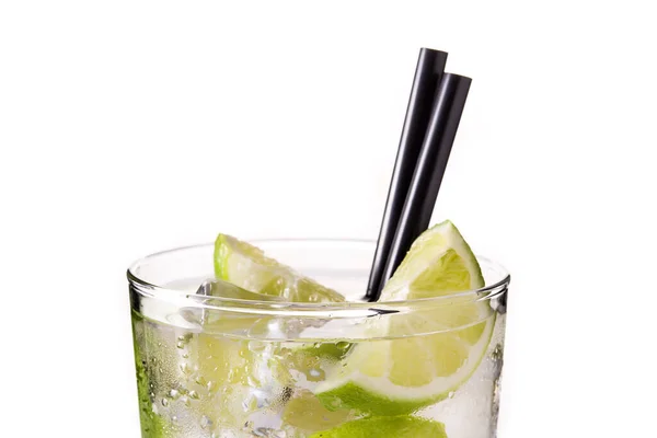 Caipiroska Cocktail Met Kalk Geïsoleerd Witte Achtergrond — Stockfoto