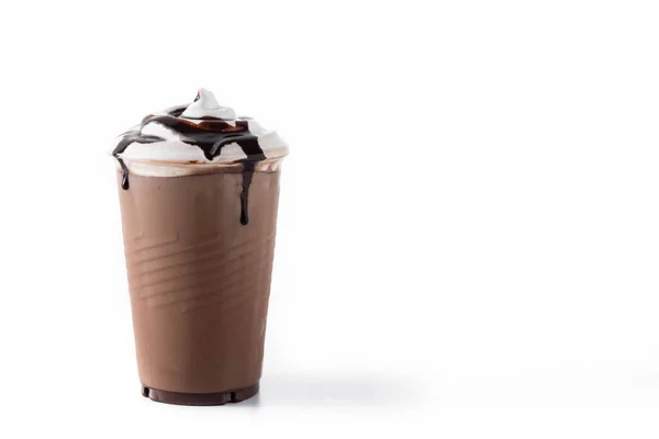 Chocolade Ijs Milkshake Geïsoleerd Witte Achtergrond — Stockfoto