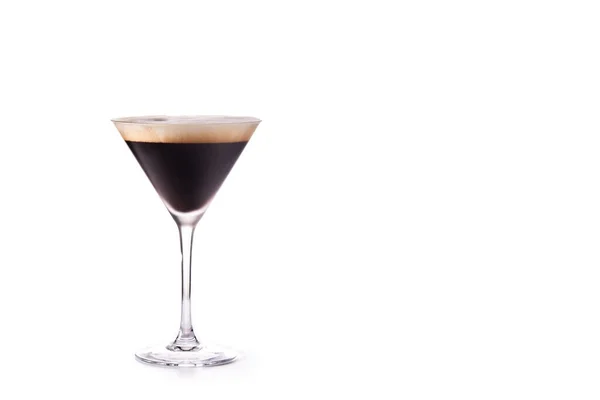 Cocktail Expresso Martini Isolé Sur Fond Blanc Copier Espace — Photo