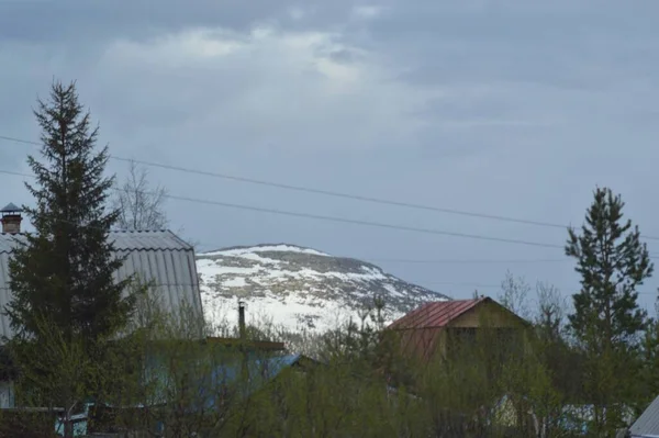 Landschap Met Berging Sneeuw — Stockfoto