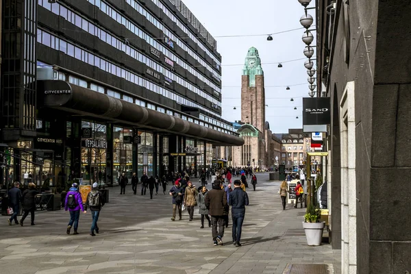 Helsinki. Finland.April 7, 2018.View tren istasyonuna Helsinki.