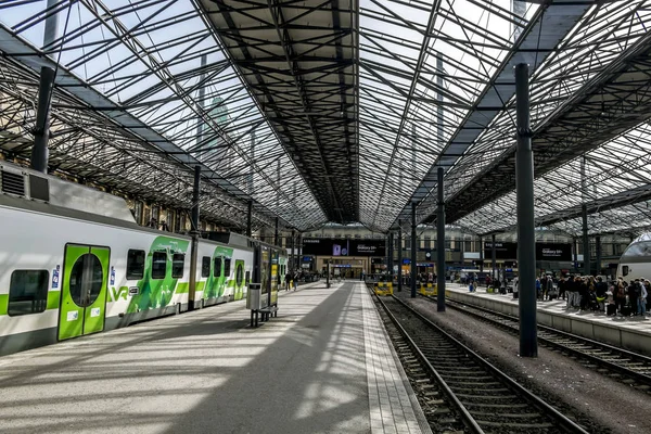 Helsinki. Finland.April 7, 2018.View Helsinki Tren İstasyonu platformu.