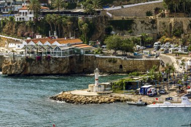 Antalya. Turkey.5 Haziran 2018.View eski şehir Kaleiçi Antalya Marina .