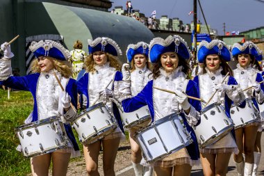 Saint-Petersburg.Russia.29 July 2018.Celebration of the day of Naval forces in Kronstadt at Fort Constantine. clipart