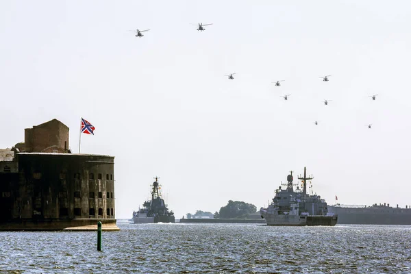 Saint Petersburg Russia July 2018 Parade Warships Day Navy Waters — Stock Photo, Image