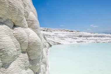 Pamukkale. Turkey.June 7, 2018.View beyaz