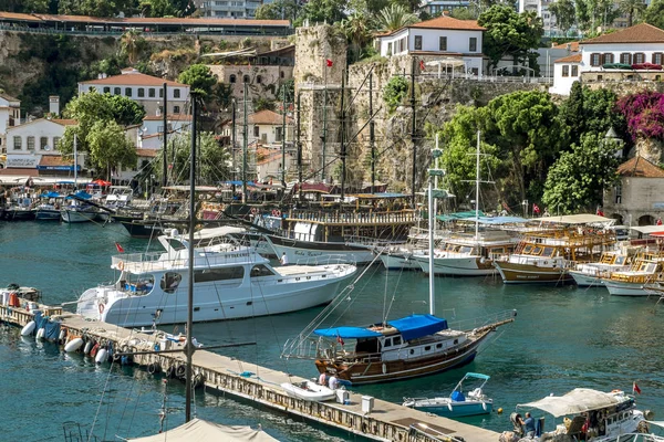 Анталья Турке Июня 2018 View Marina Old Town Kaleici Antalya — стоковое фото