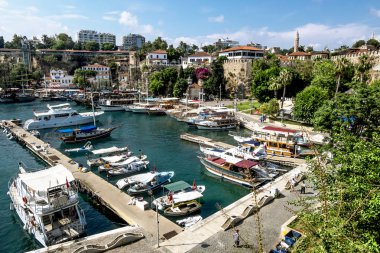 Antalya. Turkey.5 Haziran 2018.View eski şehir Kaleiçi Antalya Marina .