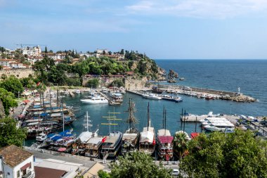 Antalya. Turkey.5 Haziran 2018.View eski şehir Kaleiçi Antalya Marina .