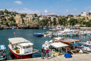 Antalya. Turkey.5 Haziran 2018.View eski şehir Kaleiçi Antalya Marina .