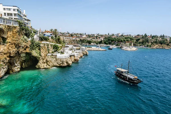 Antalya Turkey Juni 2018 View Van Jachthaven Oude Stad Van — Stockfoto