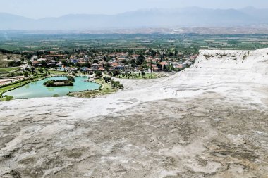 Pamukkale. Turkey.June 7, 2018.View beyaz