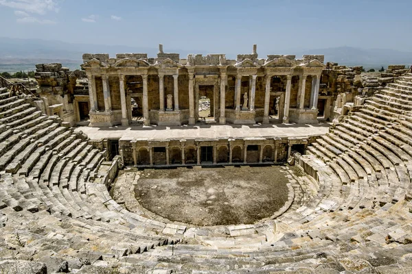 Pamukkale Turquia Junho 2018 Vista Das Ruínas Antiga Cidade Hierápolis — Fotografia de Stock