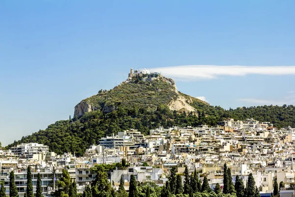 Şehir silueti ve Lycabettus Dağı Atina, Yunanistan. — Stok fotoğraf