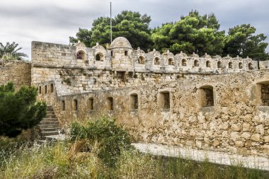 Yunanistan'da Rethymno Venedik kalesinin duvar.